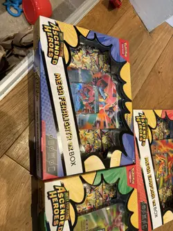 Pokemon: Ascended Heroes Meganium Emboar Feraligatr EX Box (Set Of 3) - New - Image 3