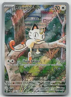 Pokemon TCG Meowth 106/094 Full Art Illustration Rare Holo Phantasmal Flame - Image 1