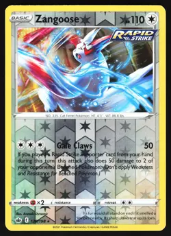 Zangoose 120/198 Pokemon SWSH06: Chilling Reign Reverse Holo Rare LP/MP - Image 1
