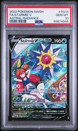 2022 Pokemon SWSH Astral Radiance #TG13 Full Art Starmie V PSA 10 Gem Mint Misty - Image 1