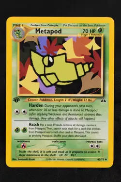 Metapod 1st Edition 42/75 LP+ Neo Discovery Regular Uncommon Pokemon TCG - Image 1