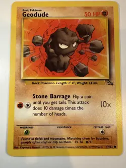 Pokemon TCG | Geodude - 47/62 | Fossil Set Regular | LP - Image 1