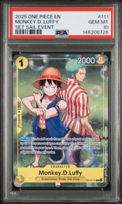 One Piece OP10 111 Monkey D. Luffy Set Sail Event Promo PSA 10 Gem Mint - Image 3