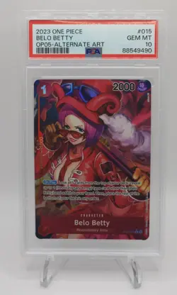 2023 One Piece TCG Awakening of the New Belo Betty Alternate Art OP05-015 PSA 10 - Image 1