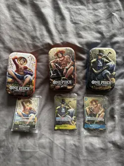 One Piece TCG OP13 Vol. 2 Mini Tin Promo Full Art Set – English Cards - Image 1