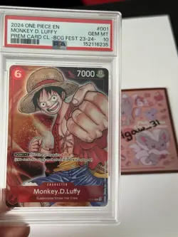 2024 ONE PIECE PREMIUM CARD COLLECTION BANDAI GAMES FEST MONKEY D. LUFFY PSA 10 - Image 1
