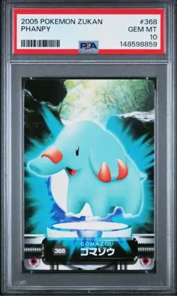 PSA 10 2026 CERT POP 2 PHANPY 2005 CARDDASS POKEMON ZUKAN CARD #368 - Image 1