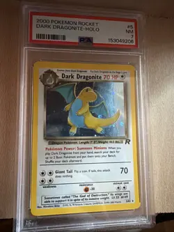 Pokemon Dark Dragonite Holo Rare Card 5/82 2000 Series PSA 7 Near mint - Image 1