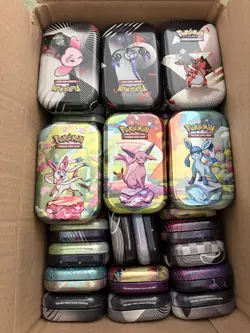 Pokemon Mini Tins Empty Lot of 45 Tins No Packs Only Card And Coin Included - Image 2