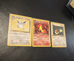 3 Card Lot Wigglytuff Dark Rapidash Eevee 1st Edition 1999 - Image 1