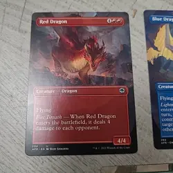 MTG AFR White Blue Red Black Green Dragon Borderless Alt Art Non-foil EUC - Image 2