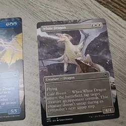 MTG AFR White Blue Red Black Green Dragon Borderless Alt Art Non-foil EUC - Image 4