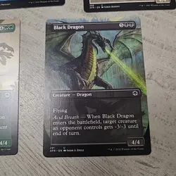 MTG AFR White Blue Red Black Green Dragon Borderless Alt Art Non-foil EUC - Image 5