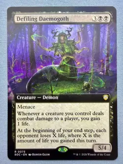 Defiling Daemogoth (Extended Art) - MTG Secrets of Strixhaven Commander #75 NM - Image 1