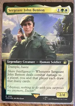 Sergeant John Benton (Extended Art) (Surge Foil) Doctor Who Magic MTG (1032) - Image 1