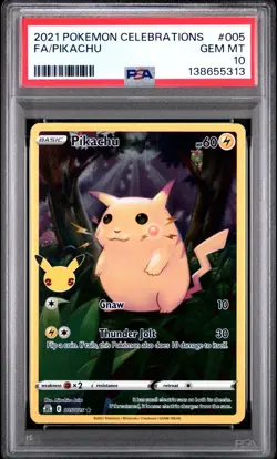 Pokemon Pikachu 005/025 Full Art Celebrations PSA 10 GEM MINT - Image 1