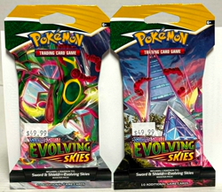 Pokemon TCG: Sword & Shield - Evolving Skies Sleeved Booster Pack x2 RARE! OOP - Image 1