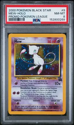 2000 Mew Holo Black Star Promo - Pokemon League PSA 8 - Image 1