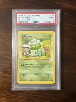 Pokemon PSA 9 1st Edition Base Bulbasaur - Image 1