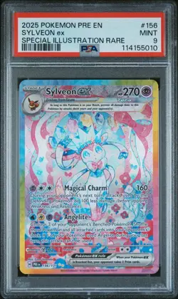 2025 POKEMON PRE EN-PRISMATIC EVOLUTIONS #156 SYLVEON EX PSA 9 MINT - Image 1