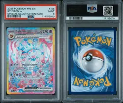 2025 POKEMON PRE EN-PRISMATIC EVOLUTIONS #156 SYLVEON EX PSA 9 MINT - Image 3