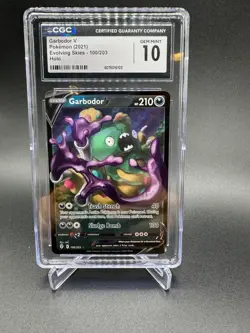 2021 POKEMON SWORD & SHIELD EVOLVING SKIES #100 GARBODOR CGC GME MINT 10 - Image 1