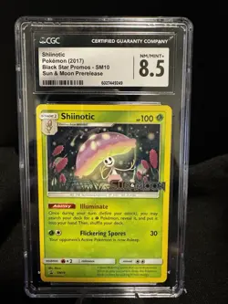 Pokemon Shiinotic Sun & Moon STAFF Prerelease Holo Promo SM10 CGC 8.5 - Image 1