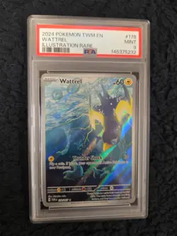 Pokemon 2024 Wattrel Illustration Rare IR Twilight Masquerade Mint PSA 9 - Image 1