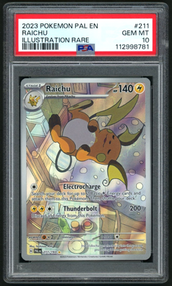 2023 POKEMON RAICHU ILLUSTRATION RARE PALDEA EVOLVED #211 PSA 10 - Image 1