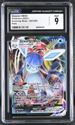 GLACEON VMAX - Pokemon TCG - EVOLVING SKIES #041 - CGC 9 MINT - Image 1