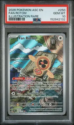 2026 POKEMON ASC EN-ASCENDED HEROES ILLUSTRATION RARE #250 FAN ROTOM PSA 10 - Image 1