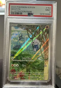 Meditite - 153/142 Stellar Crown Illustration Rare PSA 9 MINT - POKEMON TCG - Image 1