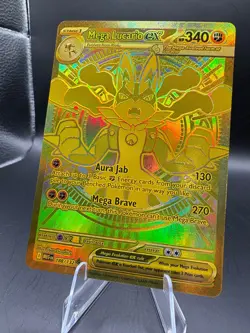 Mega Lucario Pokemon Hyper Rare Gold SIR ex 188/132 Me01: Mega Evolution Holo - Image 3