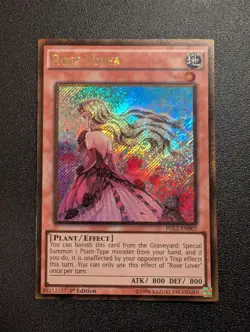 Rose Lover PGL2-EN003 Gold Secret Rare 1st Edition LP - Image 1