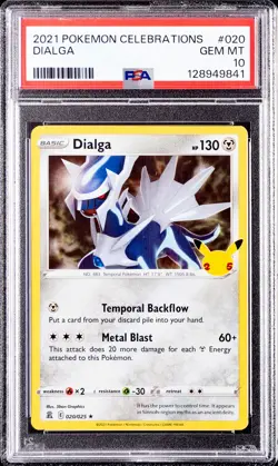 2021 POKEMON CELEBRATIONS #020 DIALGA PSA 10 - Image 1