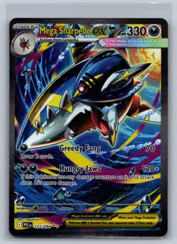 Mega Sharpedo ex 127/094 Special Illustration Rare Phantasmal Flames Pokemon NM - Image 1