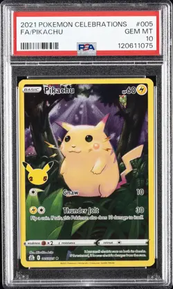 2021 POKEMON CELEBRATIONS #005 FULL ART/PIKACHU PSA 10 - Image 1