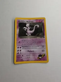 Rocket's Mewtwo 14/132 Holo Rare card from the Pokemon Gym Challenge set-SWIRL! - Image 1