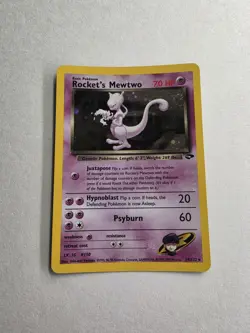 Rocket's Mewtwo 14/132 Holo Rare card from the Pokemon Gym Challenge set-SWIRL! - Image 2