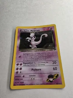 Rocket's Mewtwo 14/132 Holo Rare card from the Pokemon Gym Challenge set-SWIRL! - Image 5
