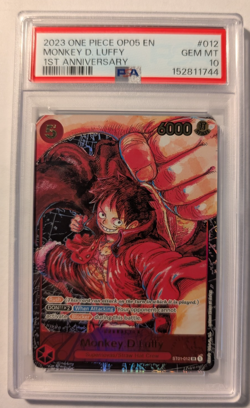 One Piece OP05 Monkey D Luffy 1st Anniversary #012 PSA 10 Gem Mint - Image 3