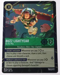 BUZZ LIGHTYEAR On The Way DISNEY LORCANA Wilds Unknown PARK EXCLUSIVE PROMO Foil - Image 1