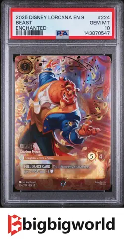2025 Disney Lorcana Beast Enchanted #224/204 PSA10 GEM MT - Image 1