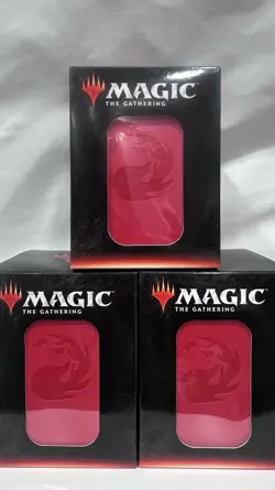 3 NEW IN BOX Ultra Pro Mountain Red Alcove Leather Flip Deck Box MTG Brand New - Image 1