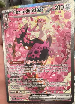 Fezandipiti ex Pokemon TCG 288/217 Holo Basic EX 210 HP Cruel Arrow - Image 1