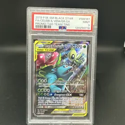 2019 Pokemon Celebi & Venusaur GX Tag Team Tins Promo SM167 Holo PSA 9 Mint - Image 1