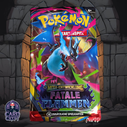 Pokemon: Phantasmal Flames (GERMAN) Mega-Entwicklung (Charizard Art) Single Pack - Image 1