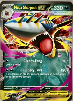 Pokemon Mega Sharpedo EX 061/094 Phantasmal Flames (PFL) English Double Rare NM - Image 1