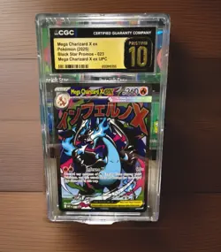 2025 Pokemon Black Star Promos -023 Mega Charizard X ex UPC - CGC Pristine 10 - Image 1