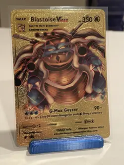 Pokemon TCG Blastoise VMAX HP350 Gold Foil Fan Art - Image 1